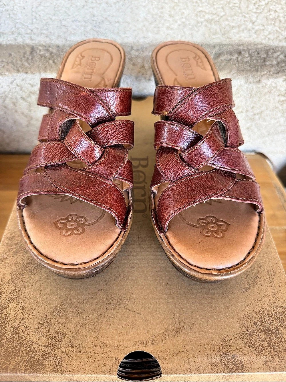 Born Dena Wedge Sandal Wedge Sandals Brown US 9